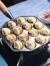 家庭用 たこ焼き器・うずらの卵焼き型【無塗装・蓋付き・丸型プレート】