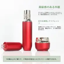 ポータブルなプッシュ式化粧水・乳液・美容液用ボトル