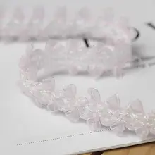 ピンクの雪糸レースアクセサリーベルトパッチワーク