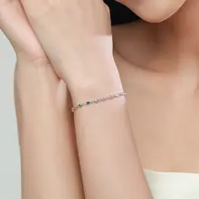S925純銀製 レインボーブレスレット【女性用・韓国風・カジュアルデザイン・軽やかなおしゃれ】