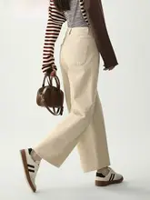 おしゃれで使いやすい春用スリムフィットデニムパンツ【杏色・レディース・ストレート】