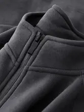 重厚感のある立ち襟スウェットコート【春秋用・深グレー・ユニセックス】