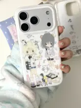 可愛い猫犬デザインのソフトケース【昭和風・コミックスタイル・iPhone用】
