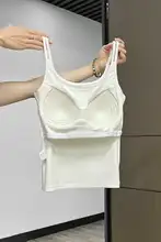 バストパッド付き ブラトップ 白いキャミソール【秋用・ストラップ付き・フィット感】