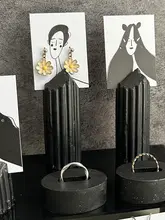 高級ジュエリー展示用 ブラックローマ柱型イヤリングスタンド【耳飾り・ディスプレイ用・写真撮影】
