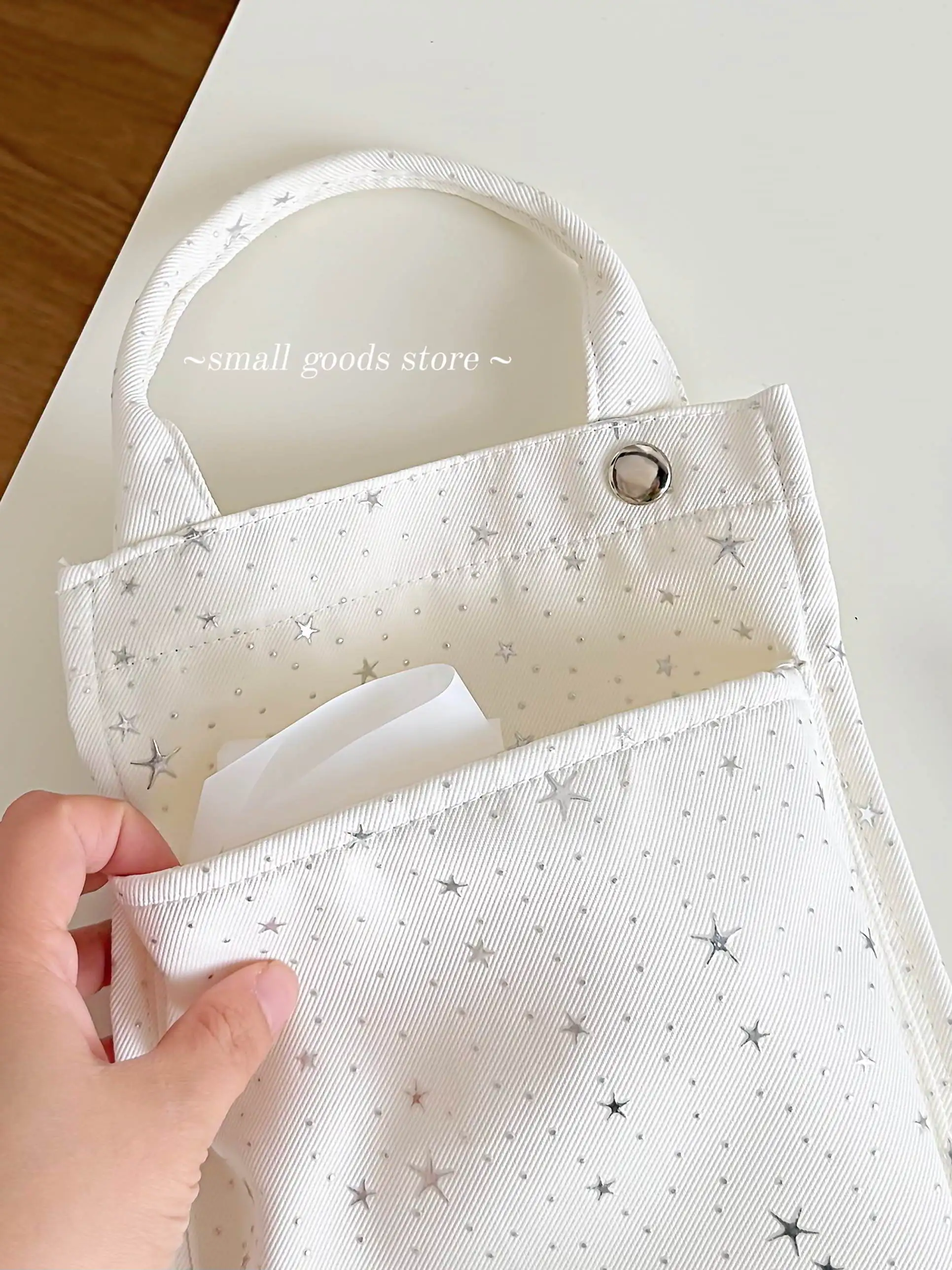 星柄デザインの布製収納袋：引き出しの中収納に最適な二重層タイプの小物収納解決策