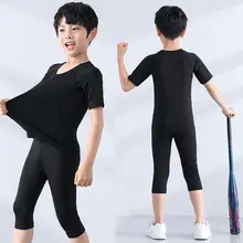 子供用 短袖バスケットボールウェアセット【七分丈パンツ・男の子・フィットトップ】