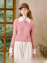 シンプルで洗練されたデザイン！撞色のニットカーディガン【極上の柔らかさ・フィット感】