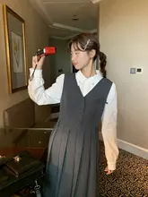 知的な印象を与える！西洋風スーツベストワンピース（セットアップ対応）