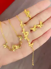 蝶モチーフのブレスレット・ネックレス・リング・イヤリング【サーキュラーデザイン・四葉のクローバー・ウェディング用】（セットアップ対応）