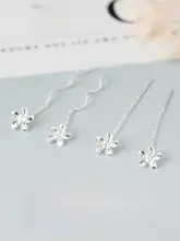 S925純銀製 桜デザインのフープピアス【ショート・フリンジ・エレガント】