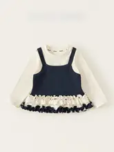 カットソー キッズ ガールズ フリル バイカラー フェイクレイヤード きれいめ おしゃれ 秋