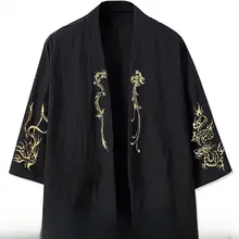 快適な吸汗コットンリネン半袖Tシャツ【メンズ・夏用・ユニークデザイン・和風】