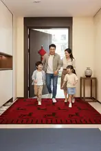 新年用赤い玄関マット【滑り止め付き・お祝いデザイン】