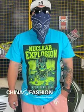 夏用 メンズ 半袖Tシャツ【コットン100%・フィット・淡いブルー】