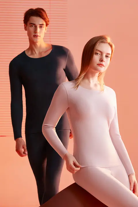 保温用発熱インナー【男女兼用・極上の柔らかさ・無痕デザイン・秋用】（セットアップ対応）