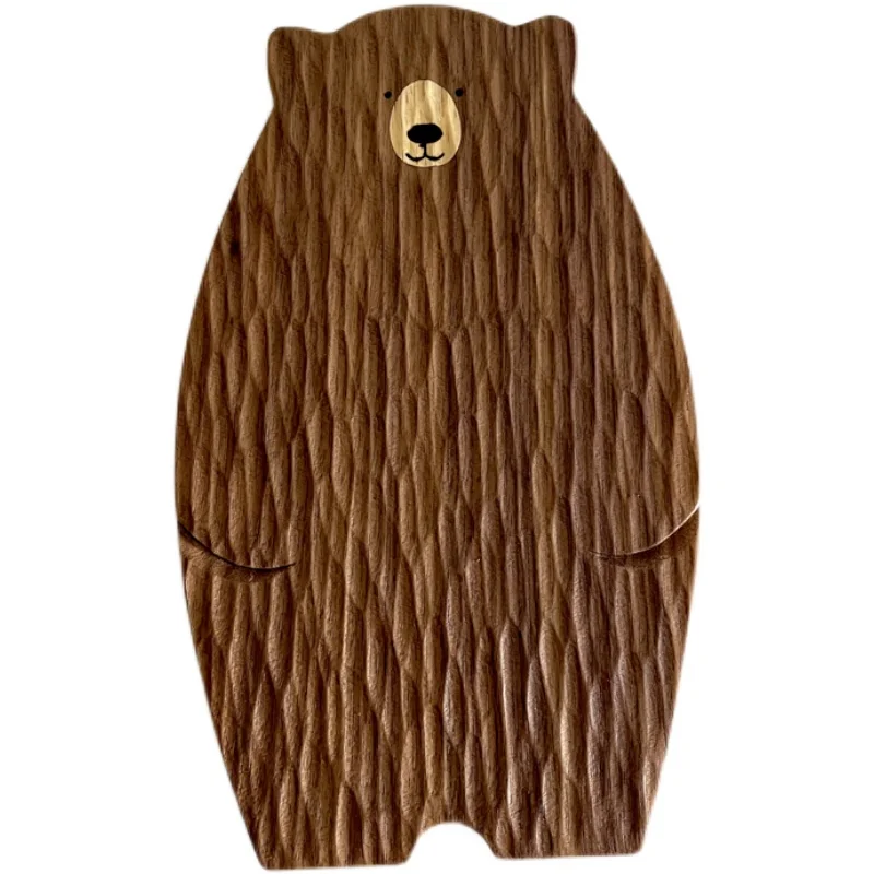 かわいい3匹のクマの家族手作りまな板と鍋敷きセット：キッチン雑貨のオーガニック・フェイスデザイン