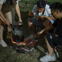 軽量折りたたみBBQグリル【ステンレス・炭焼き・キャンプ・ピクニック用・携帯便利】