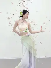 新中式デザインの吊りストラップトップス【印刷柄・舞踊練習着・国風スタイル】