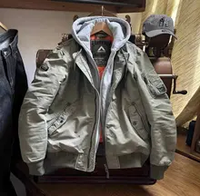 MA-1 フライトジャケット メンズ フード付き ウォッシュ加工 定番 アウター 秋冬「Superdry」