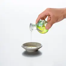 手作りガラス調味料ポット【醤油・酢・ごま油用・四季対応】