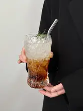 高級感あふれる ヴィンテージスタイルの水纹カップ【アイスアメリカーノ・家庭用・大容量】