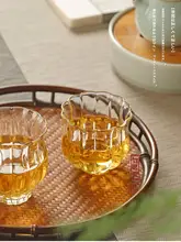 茶杯 耐熱ガラス クリア 中国茶器 受け皿付き 熱くなりにくい 茶道具