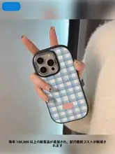 ugp iPhone対応のスタイリッシュなチェック柄ケース【ブルー・フルプロテクション・衝撃吸収設計】
