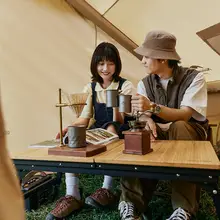 Naturehike 竹製折りたたみテーブル【スライド式・アウトドア・キャンプ・バーベキュー用】