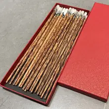 天然ココナッツ製 滑り止め木製箸【牛角・貝殻手作り・10組入り】