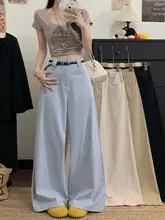 上品なカジュアル感のカキ色ワイドレッグパンツ【高ウエスト・ストレートフィット・秋用】（セットアップ対応）