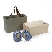 青花瓷製の茶葉缶【高級陶器・汎用茶葉パッケージ・実木ギフトボックス】