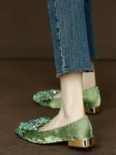 手作り本革フラットシューズ【バタフライリボン・ラメ・プレーン・女性用・快適】