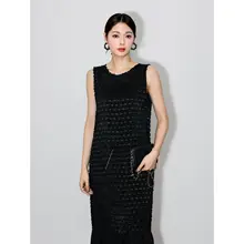 黒のフィッシュテールドレス【ウエストマーク・Aライン・夏用】