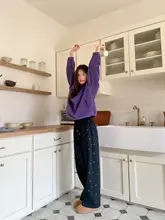 リボン付きハイウエストストレートパンツ【秋用・カジュアル・ウエストゴム】（セットアップ対応）