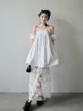 花柄メッシュ柄のマキシドレス【デザイン・チューブトップ】