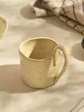 陶器製コーヒーマグカップ【侘寂風・家庭用・ミルクやお茶に最適】