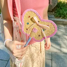 可愛い手編みのミニ扇子【夏用・携帯便利・ハンドファン・パッケージ飾り】