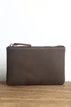 ミニ財布 小銭入れ ジップウォレット ユニセックス ヴィンテージ スリム 本革 牛革 ファスナー