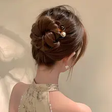 パールU型ヘアピン【日常・通勤用・お団子ヘア対応・高級感】