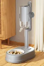 ペット用多機能スタンド式給水・給餌器【防漏・簡単洗浄・猫・犬用】