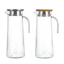 耐熱性のアクリル製冷水ポット【蓋付き・防爆・果汁向け】