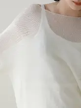 透かし編みデザインの女性用日焼け防止長袖トップス【薄手・夏用・極上の柔らかさ】
