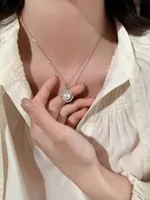 上品なパールデザインのペンダントネックレス【極上の柔らかさ・韓国風・デコレーション】