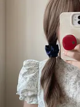 サテン風シルク製のひねりデザインヘアゴム【ラフなスタイル・バンズ用】