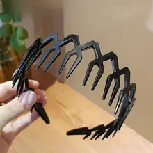 黒色シンプルデザイン ヘアバンド【滑り止め付き・  化粧お手入れ用】
