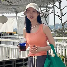 涼しさとスタイルを両立！リブニットキャミソール【フィット感あり・薄手・春夏用】（セットアップ対応）