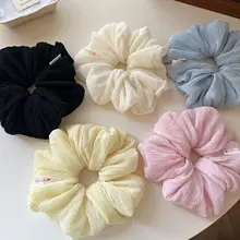 クリーム色のひだ付き高弾力ヘアゴム【可愛いお団子スタイル対応・女の子向け】