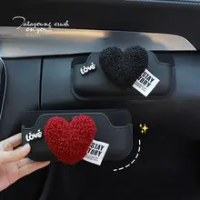 車用サングラスホルダー【粘着式・ハートデザイン】