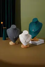 高級木製ネックレス展示台【人型デザイン・アクセサリーホルダー用】